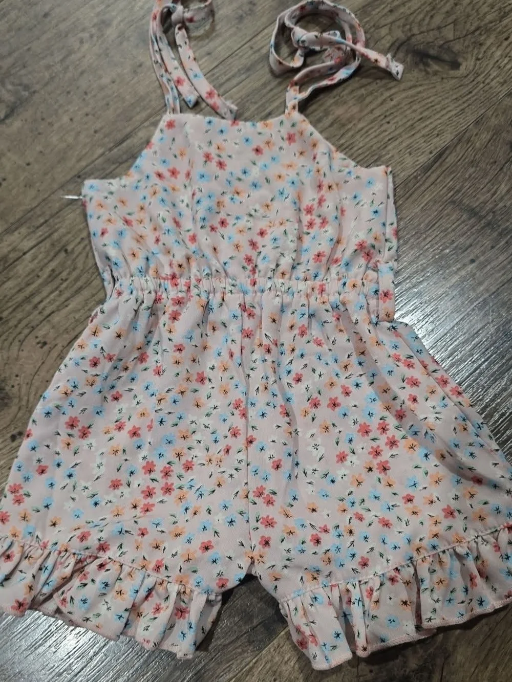 Bailey's Blossoms Pastel Floral Baby Romper Sz 3/6 Months
